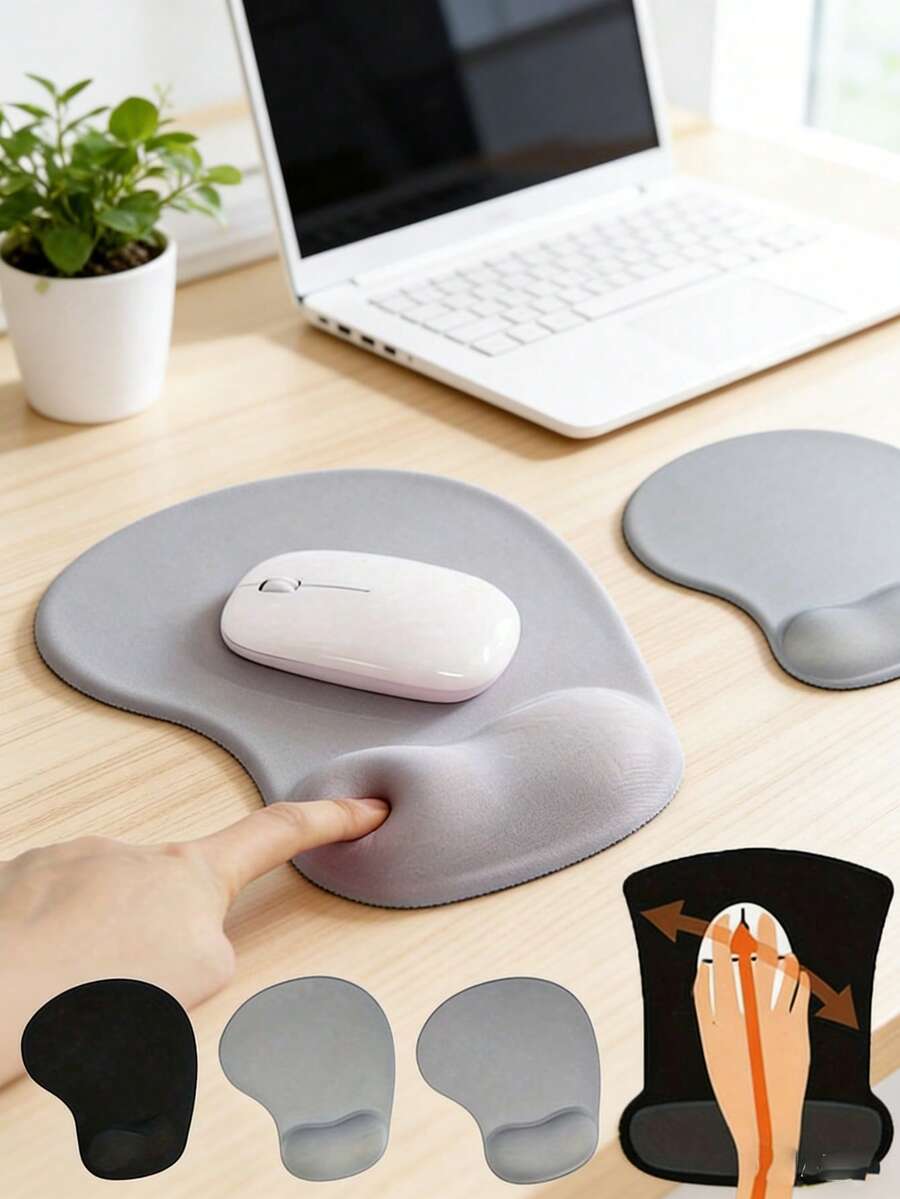 符合人体工学的EVA腕托鼠标垫 - 轻巧防滑耐磨舒适 | 简约桌面配件，兼容所有鼠标 | 办公、家用、游戏皆宜 - 彩色 - 查看 1