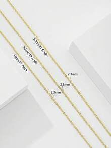 1 chiếc dây chuyền đôi kiểu Hàn Quốc mới, dài 45cm-60cm, dây đồng đơn giản, phù hợp cho cả nam và nữ, dùng làm mặt dây chuyền, đeo hàng ngày và trong các dịp lễ hội. - Vàng - Xem 14