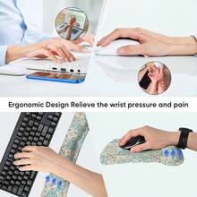 Keyboard Wrist Rest Pad  Pad Set,Ergonomic  Pad For Laptop Computer,Wrist Support Memory Foam Desk Pad For Gaming Office,Non Slip Rubber Pad Typing Relief Pain (Pad208) - Mousepad208 - View 5