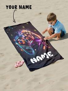 1pc Personalized Beach Towel, Vacation Gift, Beach Towel, Outdoor Travel, Beach Essential, Beach, Swimming Pool, Bathroom, Carry-On