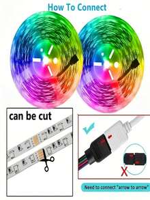 1pc 3-Key LED Light Strip, Self-Adhesive, Suitable For Home Decor, TV, Computer Backlighting, Theme Parties, Eid Gifts (No Remote, Button On Data Cable) - Multicolor - View 7