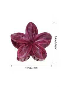 6/12个装时尚渐变花朵发夹，波西米亚风优雅发爪夹，适合盘发，适合海滩度假拍照，时尚发饰，优雅发爪花朵发夹，夏季必备 - 彩色 - 查看 5