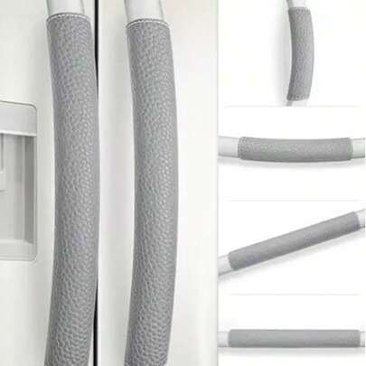 2 PCS/1PC Thick Faux Leather Covers, Double-Door Refrigerator Handle Gloves, Glass Sliding Door Protection Covers, Microwave Oven Slip-Resistant Handle Covers, Dishwasher Impact-Resistant And Stain-Resistant Faux Leather Covers, Kitchen Appliance Gloves,Fridge Handle Cover,Fridge Cover