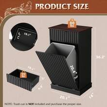 10 Gallon Tilt Out Trash Can Cabinet, Hidden Trash Can Cabinet With Storage Drawers,Food/Clothes Storage Pet Proof Wooden Trash Bin Cabinet For Kitchen, Home, Laundry (Black) - màu đen - Xem 4