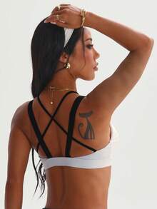 运动户外/女士运动服/女士运动上衣/女士运动文胸 Free People - 白色 - 查看 2