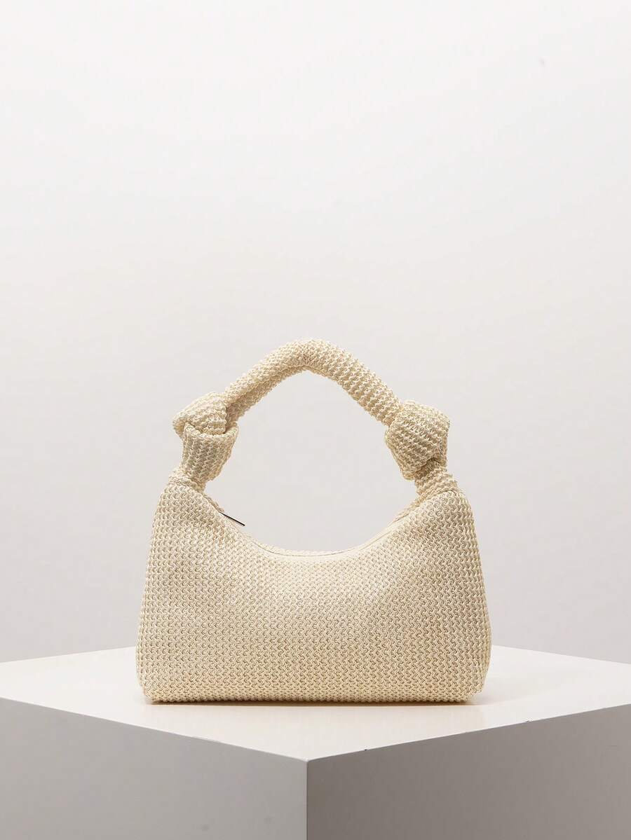 女士波西米亚风夏季沙滩包，旅行必备，邮轮必备，女士度假装扮，优雅女士钱包，女士礼物，情人节礼物（图案随机） - 杏色 - 查看 1