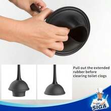 MR.SIGA Combo de mbolo de Inodoro y Cepillo para Polvo para Limpieza de bao, Negro, 1 Juego - negro1 - Ver 6