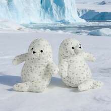 1pc Cute Plush Spotted Seal Stuffed Animal Doll, Soft Cuddly Cartoon Seal Doll Pillow, Gift For Girlfriend, Best Friend, Birthday, Valentine's Day, Easter - Multicolor - View 8