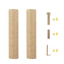 2个M8猫抓柱，适用于猫树塔DIY猫攀爬架，替换柱，剑麻绳缠绕，幼猫玩具，猫抓家具 - 2PCS 40X8cm - 查看 11