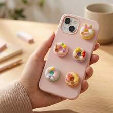 10个混合亮泽奶油甜甜圈DIY奶油凝胶手机壳、发夹、手机挂饰、吊坠配件 - 奶油甜甜圈 - 查看 3