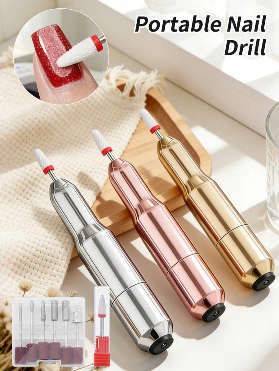 1pc Electric Nail Drills Kit Remove Polisher Manicure Pedicure File Sanding Bands Machine Art Pen Device Equipment Home Salon - 彩色 - 查看 1