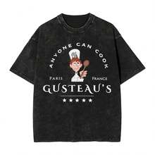 Ratatouille T Shirts Clothes Summer Street Style Short-Sleeved T Shirt Round Neck Fashion Casual Tee Shirt Hot - 黑色 - 查看 1