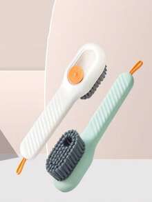 2pcs Shoe Brush, Pot Brush Set, Bathroom Double-Sided Shoe Brush, Soft Bristle Cleaning Brush, Non-Shedding - Multicolor - View 1