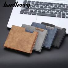 Baellerry New Men's Short Wallet, Korean Style, Ultra-Billfold With Multiple Card Slots, Horizontal Design. - Grey - View 6