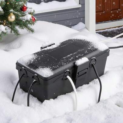 Outdoor Electrical Box Waterproof, 9.4 X 4.3 X 2.8 In, IP54 Weatherproof Extension Cord Cover, Large Outlet Connection Box Plug Protector With 6 Cable Entry, For Power Strip, Holiday Light Decor