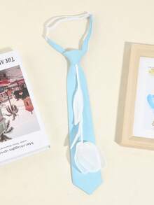 1pc Women's Handmade Floral Decor Elegant Solid Color Necktie, Suitable For Party, Gift, School, Shirt, Holiday Matching