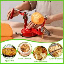 3-In-1 Apple Peeler, Corer, And Slicer Crafted From Alloy Materials, This Modern 3-In-1 Peeler Features A Powerful Suction Cup Base And Stainless Steel Blades (Includes 2 Peeling Blades/1 Slicing Blade). Suitable For Apples, Pears, Kiwis, Potatoes, And More. An Ideal Gift For Christmas, New Year, Or Birthdays, Perfect For Friends And Family. - Multicolor - View 2