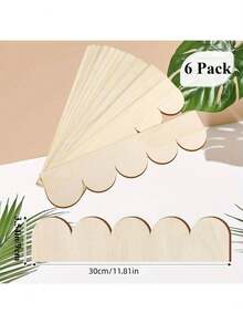 Lot de 6 baguettes décoratives en bois - Moulures élégantes, idéales pour les murs, les placards, les étagères et les portes - Décoration intérieure DIY, design à la mode en forme d'éventail, décoration de porte Surface en bois lisse Texture lisse, revêtement et décoration d'étagères - Beige - Voir 7
