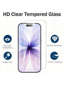 4 piezas de protector de pantalla de vidrio templado ultra de alta definición y cobertura completa, compatible con iPhone 17/17Pro/17Air/17Pro Max, 16/16Pro/16Plus/16Pro Max, 15/15Plus/15Pro/15Pro Max, 14/14Plus/14Pro/14Pro Max, 13 Mini/13/13Pro/13Pro Max, 12 Mini/12/12Pro/12Pro Max, 11/11Pro/11Pro Max. Resistente a arañazos, a prueba de golpes, a pruebas de huellas dactilares, dureza 9H, fácil de instalar. Accesorios esenciales de protección de pantalla, aplicables a protección diaria, oficina, hogar, protector de pantalla de teléfono, accesorios de teléfono a prueba de agua, a prueba de golpes, resistente a caídas, resistente a arañazos - transparente - Ver 4