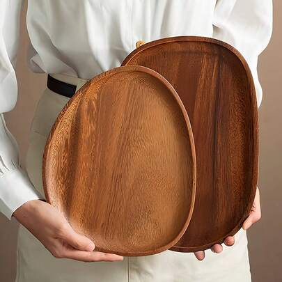 Bandeja de madera estilo nórdico, plato de servir, plato de madera maciza de forma asimétrica, bandeja de palisandro. Estas bandejas de madera son perfectas para la decoración del hogar, la decoración de la habitación/sala de estar, para sostener alimentos, postres, quesos, verduras, frutas, café y aperitivos, utensilios de cocina, Eid Al-Fitr