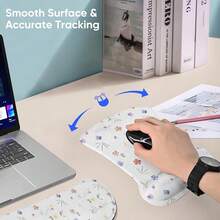 Keyboard Wrist Rest Pad  Pad Set,Ergonomic  Pad For Laptop Computer,Wrist Support Memory Foam Desk Pad For Gaming Office,Non Slip Rubber Pad Typing Relief Pain (Pad211) - 滑鼠墊211 - 查看 4
