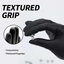 100pc Disposable Nitrile Black 3.5-Mil Latex Free Tattto Nail Hair Salon Cleaning Gloves - 黑色 - 查看 9
