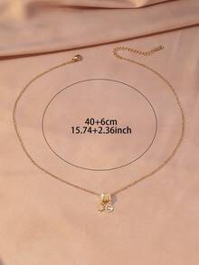 1 pieza Collar con colgante de estrella de ocho puntas y circular de lujo, totalmente pavimentado con circonita, diseño de bobina de resorte, estrella de ocho puntas giratoria, opciones de color plateado/dorado, elegante francés para ir al trabajo y citas con un encanto de alta gama - Collar con colgante - Ver 6