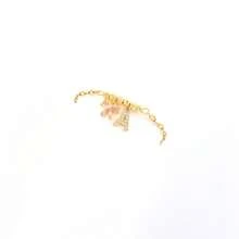 1pc New Classic Initial Bowknot Pendants Golden Stainless Steel Lip Chain Bracelets For Women - Yellow Gold - View 3