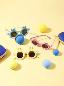 1 Set 3PCS Boy's And Girl's 3-8Y Polycarbonate Cartoon Bunny Frame Sweet Cute Versatiley Fashion Glasses, Outdoor Travel Festival Party Outfit, With Glasses Case - Multicolor - View 8