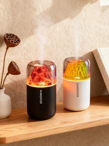 180毫升车载加湿器，火山造型，车载必备，细雾，带LED灯，车载香氛配件，二合一超声波香薰加湿器，小巧便携，设计优雅，USB供电，静音运行，车载配件，兼容6种精油（可选：1瓶精油+1个加湿器/1个加湿器）