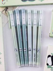 6支装清新高品质简约低调浆果色调中性笔，学生/办公液体墨水圆珠笔，0.5mm黑色墨水笔，速干走珠笔，学生考试用笔，渐变色高美感水性笔，返校季，节日礼物 - 彩色 - 查看 11