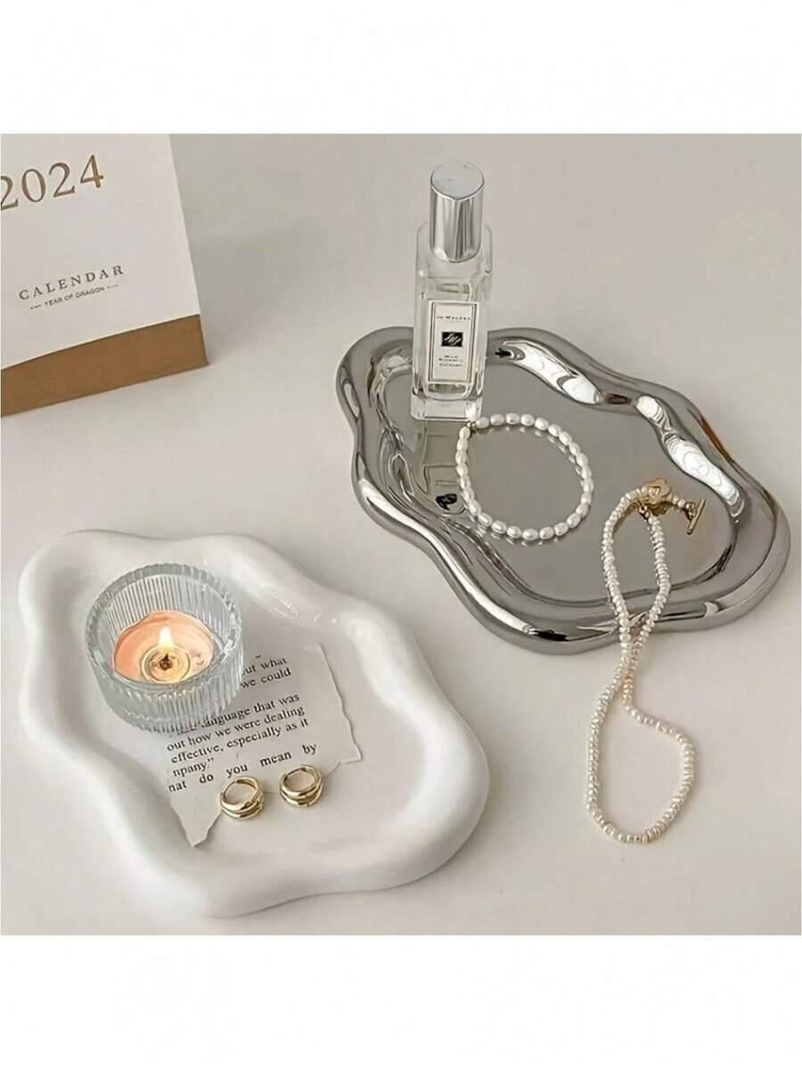 1个现代首饰收纳盒 - 优雅展示架，可收纳项链、手链和耳环 - 耐用ABS树脂托盘 - 男女皆宜的完美礼物，适合圣诞节、生日、婚礼、情人节 - 可用于梳妆台、办公桌和派对装饰 - 首饰整理托盘 - 彩色 - 查看 1