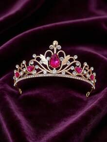 تاج مرصع بالراين للنساء، تاج أميرة أنيق، مناسب لحفلات عيد الميلاد والحفلات الراقصة والزفاف وعيد الحب - متعدد الألوان - مشاهدة 9