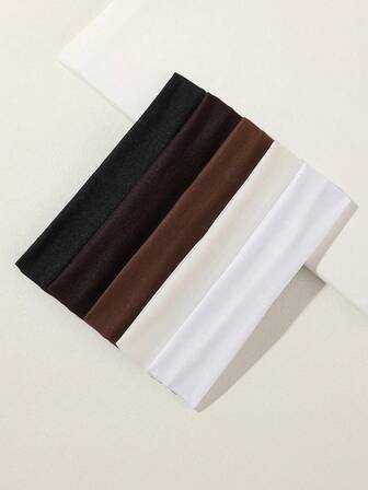 5 Pcs Wide Headbands For Women Non Slip, Soft Elastic Hair Bands For Washing Face, Solid Color Boho Head Wraps For Fitness Yoga Workout Running, Stretchy Hair Accessories For Daily Wear Solid Color Casual Headbands For All Seasons Women Bandana Soft Headwrap Women Scarf (Neutral Colors)