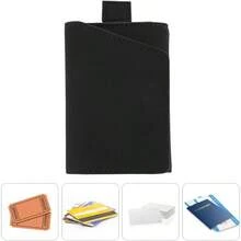 Cartera Minimalista Delgada, Cartera Minimalista de Cuero para Tarjetas de Crdito, Monedero, Porttil, Multifuncin, Tarjetero, para Hombres y Mujeres Marrn - Negro - Ver 9