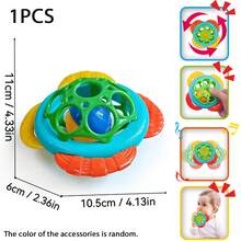 1个柔软婴儿感官摇铃玩具，旋转摇铃，早教学习，可弯曲抓握，婴儿抓握球，婴儿礼物