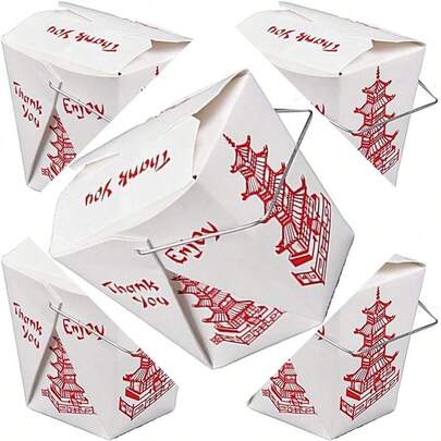 Chinoises Emportables Boîtes Pagoda, Idéales Pour Bonbonnière Et Seau à Nourriture, Pratique Fold Pak