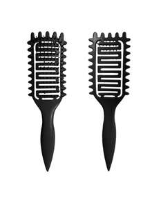 4件套卷发造型梳套装，包含1把卷发定型梳和3把造型梳（后梳、尖尾梳、边缘梳），符合人体工学的透气刷毛设计，适用于干湿两用卷发，适合所有发质，男女通用造型工具