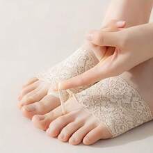 1 Pair Lace Half Socks, Anti-Friction Front Foot Pads, Comfortable, Breathable, Non-Slip, Ultra-Thin, Suitable For Women's And Men's High Heels, Casual Shoes, Sports Shoes, Daily Wear - Multicolor - View 2