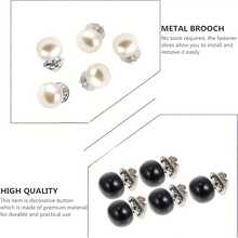 Set Of 6 Fixed Buttons, Versatile Decorative Buttons For Clothing, No Sewing Needed, Detachable Cuff Buttons, Replacement Options, Stylish And Minimalist Fashion Accessories, Sewing Materials. - 6件裝[黑色] - 查看 8