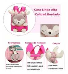 Kids Plush Backpacks - 泡泡糖粉紅色 - 查看 5