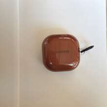 Retro Semi-Transparent Beige Wavy Pattern Earphone Case With Hanging Loop, Compatible With Huawei Freebuds 7i, Freebuds 2, Freebuds SE 3, Freebuds 5i, Galaxy Buds Pro 3 Earphone Cases, Cute Korean Style - Brown - View 7