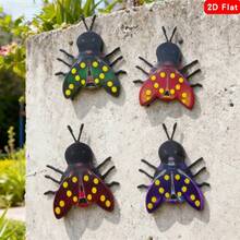 4pcs 2D Flat Spotted Mixed Color Bee Wall Art Sculpture, Hanging Bee Wall Decor For Indoor Outdoor Garden Yard Lawn Decoration
