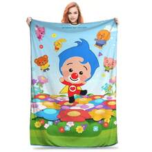 Cute Cartoon P-Plim Flannel Blanket Winter  Soft Bedding Throws For Ren Home Decor Pattern Bedspread Sofa Bed Cover(8).Jpg - trắng - Xem 1