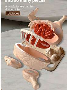 Disassemble & Assemble Lobster/King Crab/Turkey/Fish Model Toys, Helps Kids Identify Food Structure, Crab Legs Make Crisp Sounds For Stress Relief, Suitable For Teens And Children, Simulated Kitchen Toy Set, Educational Food Identification Toy, Can Be Used As Decor For Boys And Girls - Burgundy - View 8