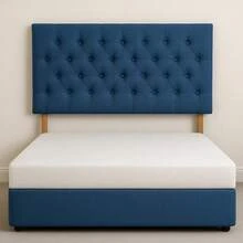 Double 4ft6 20inch Chesterfield Linen Headboard - Grey Linen - View 4