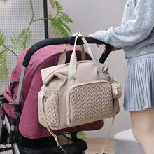 1pc Baby Diaper Bag, Large Capacity Handbag, Hospital Bag With Pacifier Pocket, Travel Tote For Mothers - Multicolor - View 3