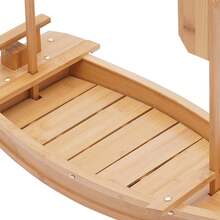 kangten 28/31.5 Inch Sushi Plate, Large Size Sushi Tray Serving Boat Plate For Business Or Personal Parties, Buffets, Holiday Events. (28 Inch) A Nice Gift Elegant Bamboo Sushi Boat Serving Tray With Dry Ice Smoke Effect, 13x7.9in, Reusable & Easy To Clean, Perfect For Restaurants & Home Use - 27,6" x 9,4" x 6,8" - Xem 5
