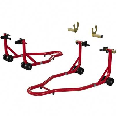 2 Pack Heavy Duty Motorcycle Paddock Stand With Adjustable U+L Swingarm Spools, 900 LBS Capacity Rear Wheel Lift Stand For Vehicle, Motorcycles Maintenance & Repairs