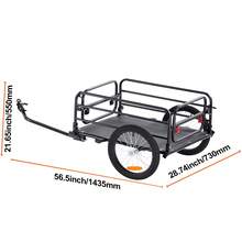 Bike Cargo Trailer, 160 Lbs Load Capacity, Heavy-Duty Bicycle Wagon Cart, Foldable Compact Storage & Quick Release With Universal Hitch, 16" Wheels, Reflectors, Fits 22"-28" Bike Wheels - Black - View 10